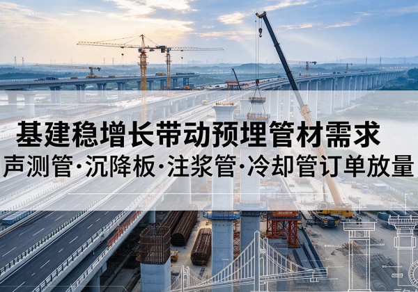 应县基建稳增长带动预埋监测管材需求，声测管、沉降板、注浆管订单持续放量